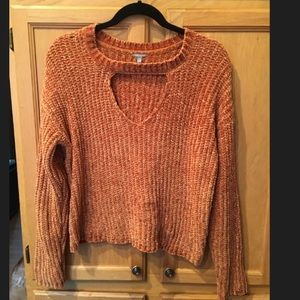 Charlotte Russe Burnt Orange Choker Sweater